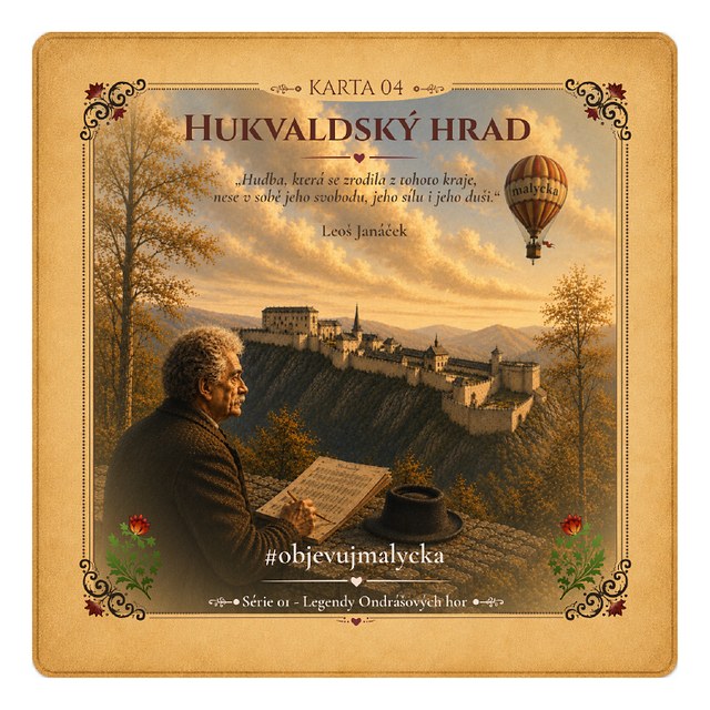 Hukvaldský hrad – sběratelská karta malycka