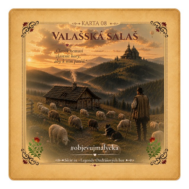 Valašská salaš – sběratelská karta malycka